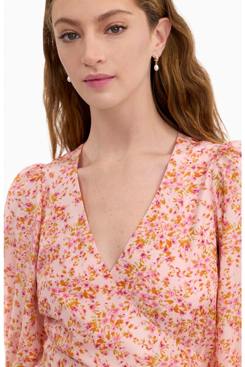 Bellamy Silk Mini Dress, Alternate, color, Pale Pink Multi