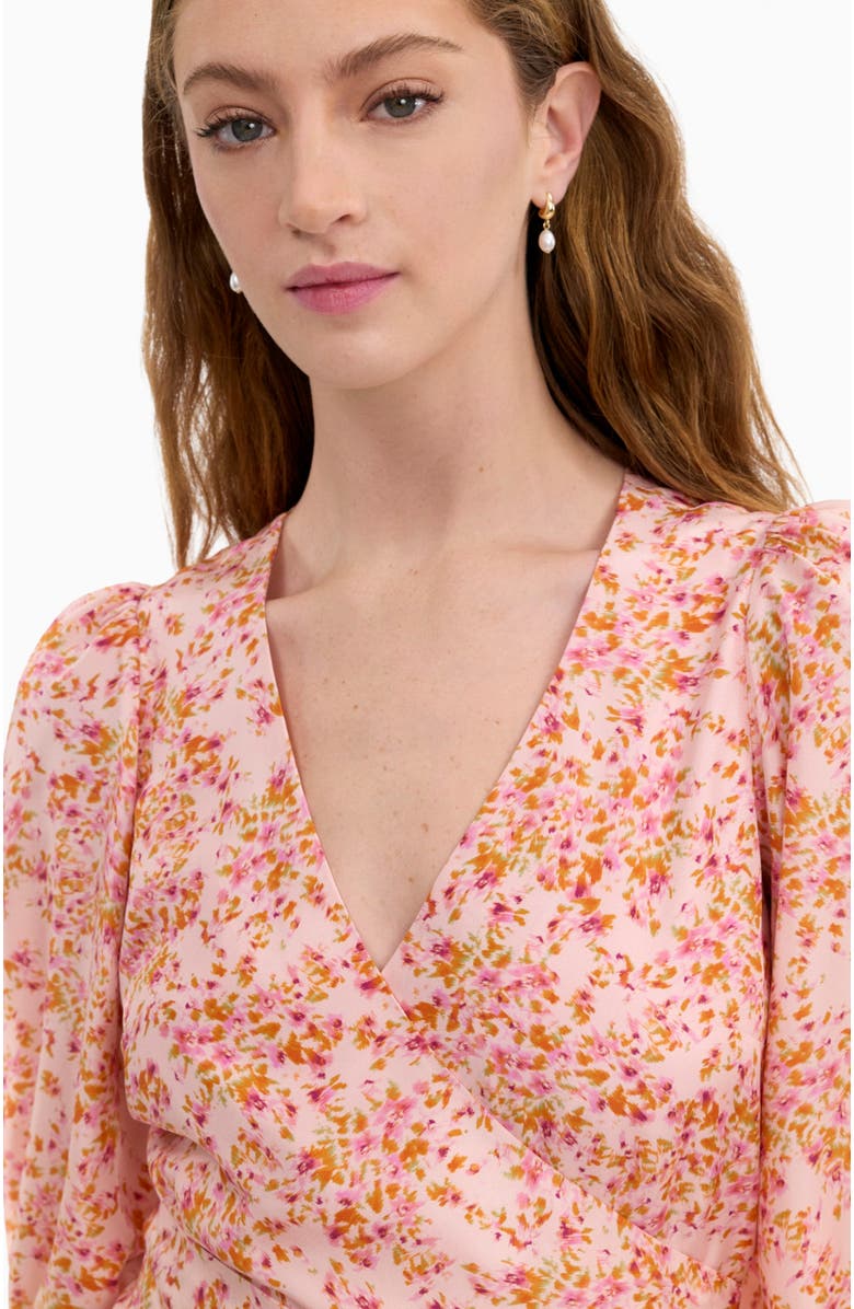 Rebecca Taylor Bellamy Silk Mini Dress, Alternate, color, Pale Pink Multi