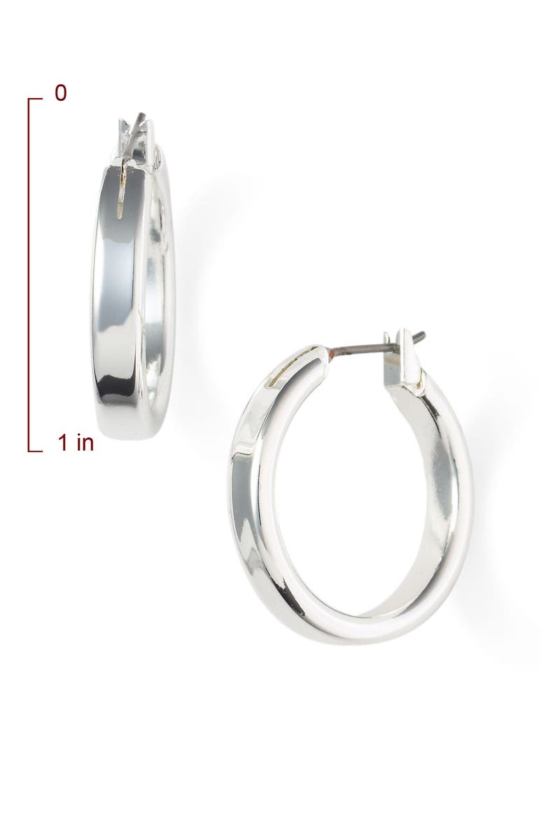 Medium Snap Post Hoop Earrings, Alternate, color, SILVER