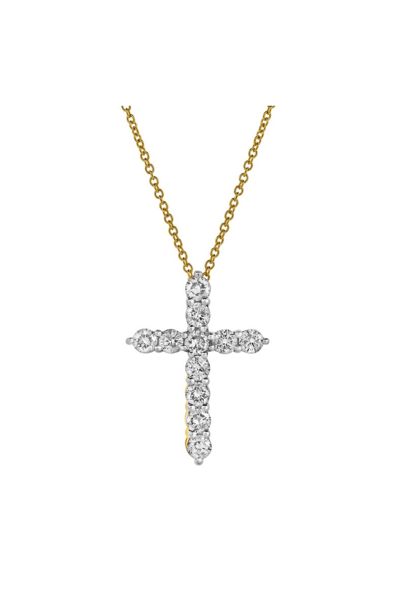 LuvMyJewelry Heavenly Cross Diamond Pendant in 10K Yellow Gold, Main, color,