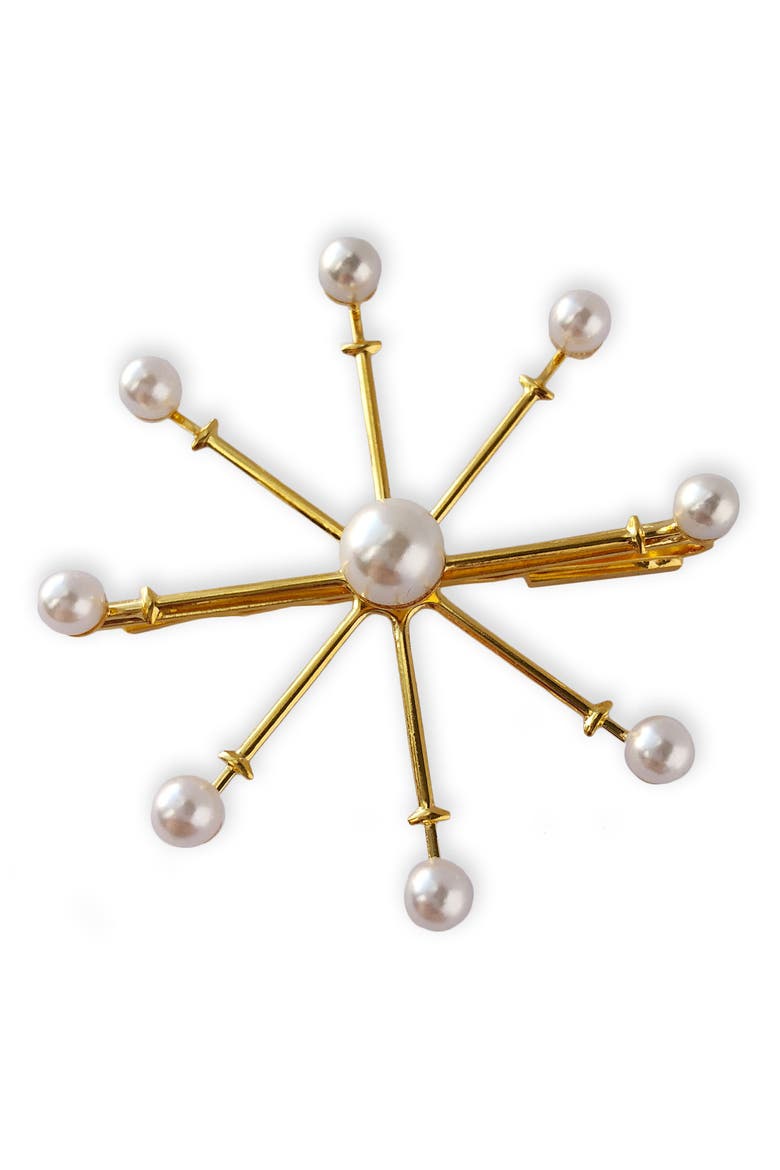 Atom Pearl Bobby Pin, Main, color, 14K GOLD
