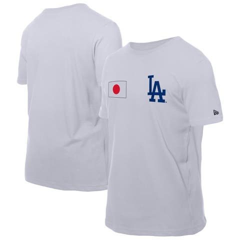 Men's New Era White Los Angeles Dodgers Japanese Flag T-Shirt