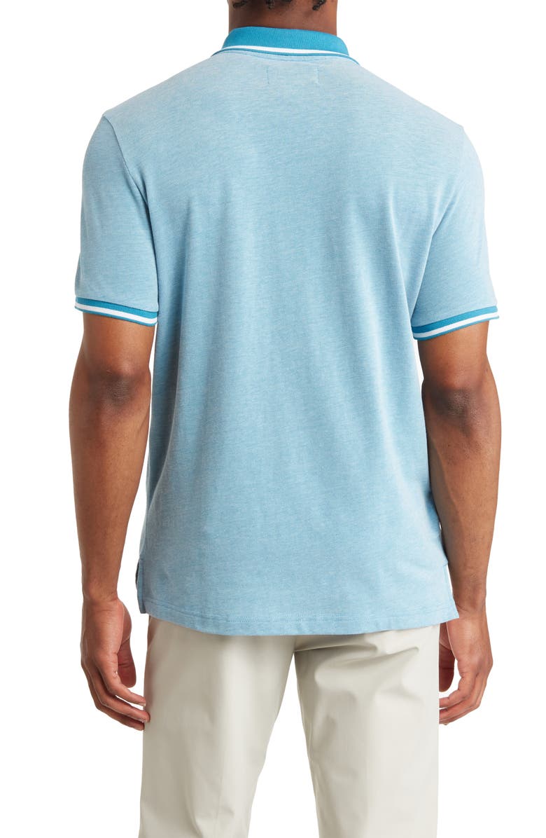 Original Penguin Birdseye Tipped Cotton Piqué Polo, Alternate, color, Mosaic Blue