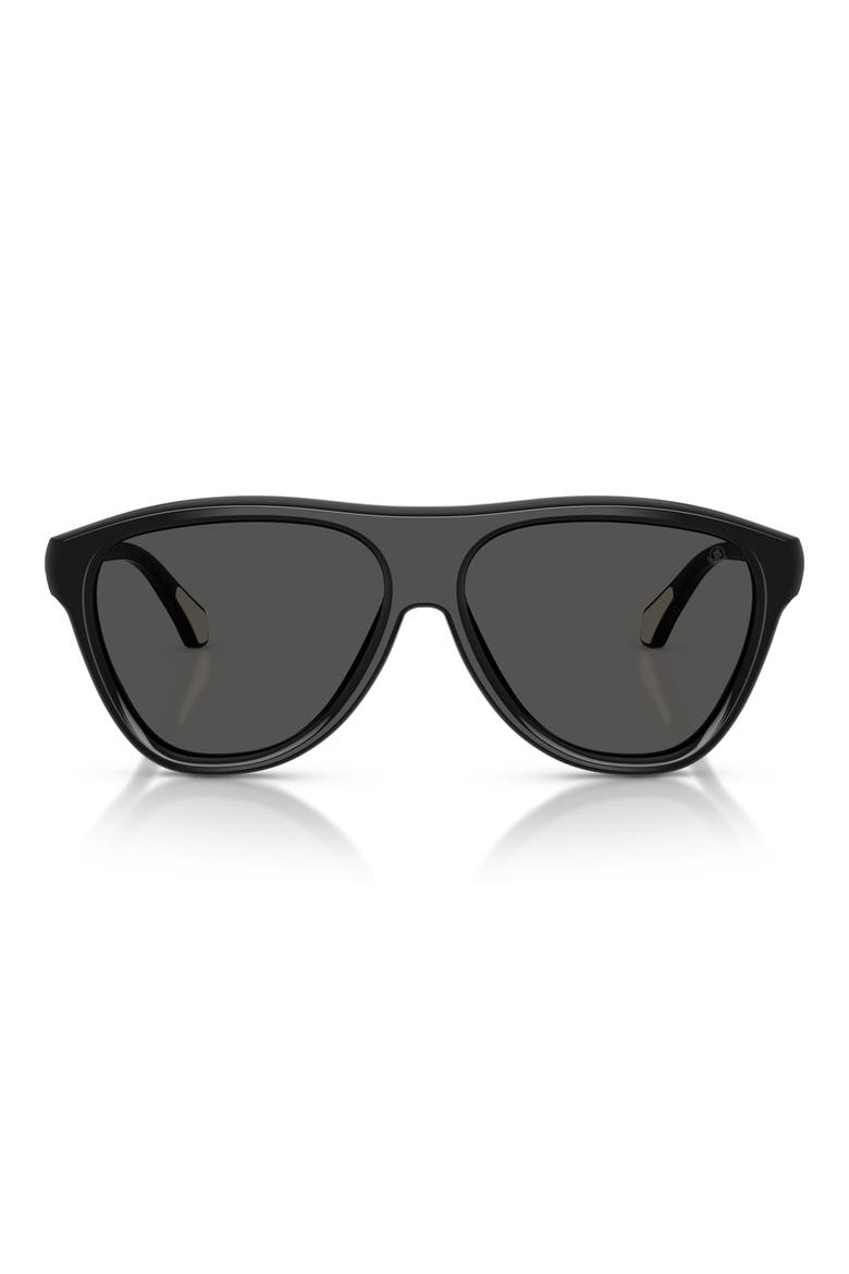Incline 59mm Pilot Sunglasses, Main, color, SHINY BLACK / SOLID GREY
