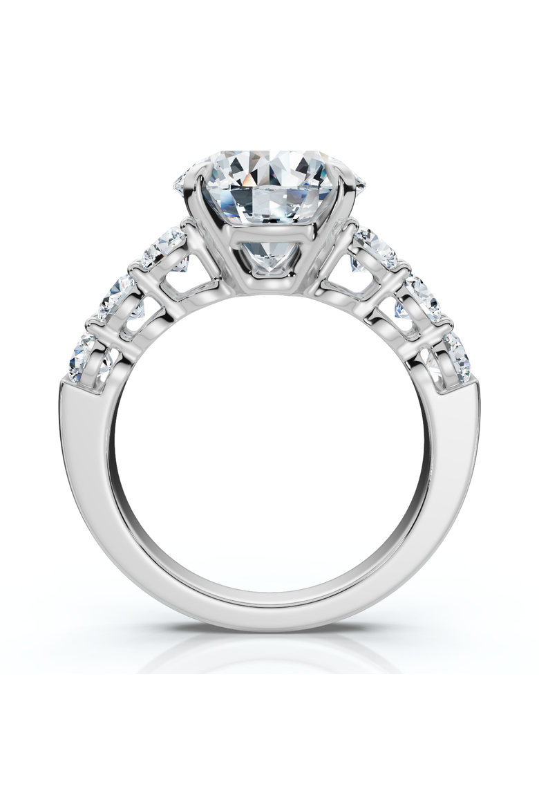 Certified 5Ct Diamond (4Ct Center) Engagement Ring 14k Gold Lab Grown, Alternate, color, 14k White Gold