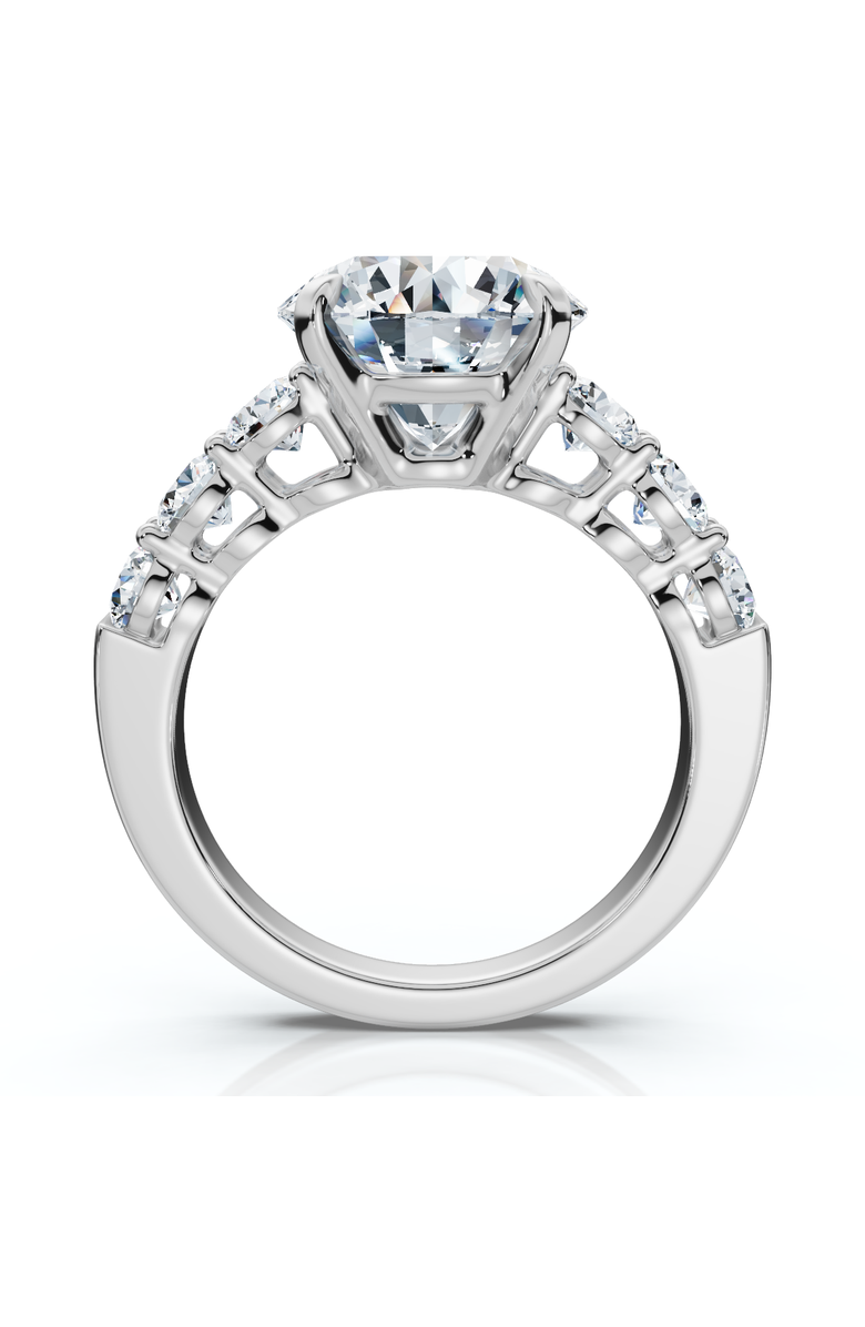 Bliss Diamond ertified 5Ct Diamond (4Ct Center) Engagement Ring 14k Gold Lab Grown, Alternate, color, 14K White Gold