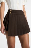 Manière De Voir Joelle Wool Asymmetric Pleated Mini Skirt
