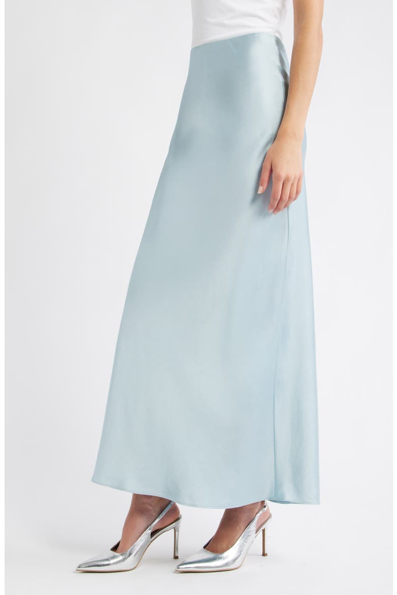 Satin Maxi Skirt, Alternate, color, BLUE CLOUD