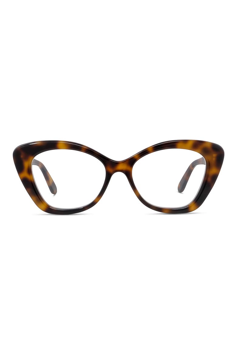 Curvy 52mm Cat Eye Optical Glasses, Main, color, DARK HAVANA