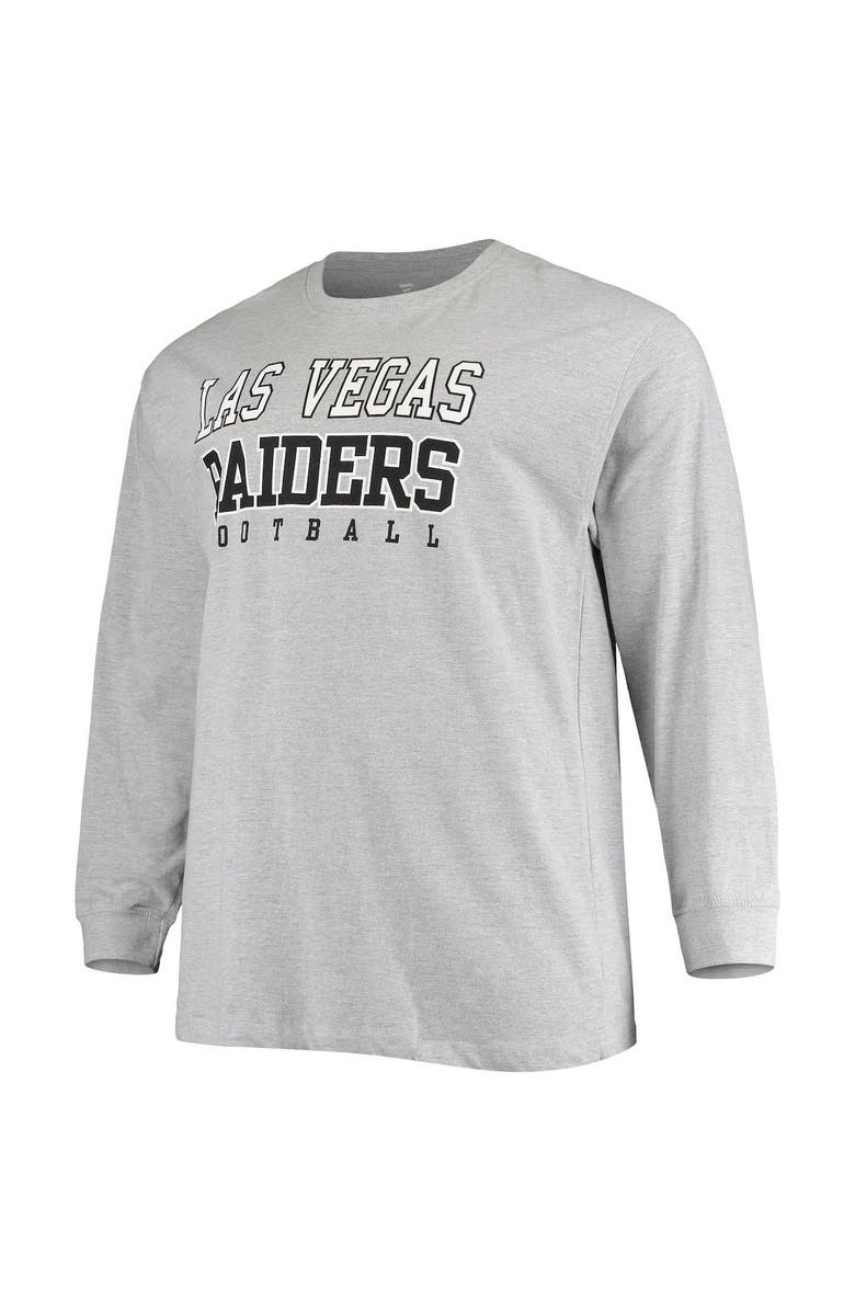 FANATICS Men's Fanatics Branded Heathered Gray Las Vegas Raiders Big & Tall Practice Long Sleeve T-Shirt, Alternate, color, 