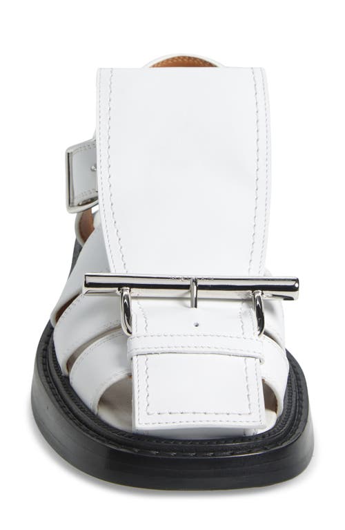 Alexander Mcqueen Mcqueen T-bar Fisherman Sandal In White/silver