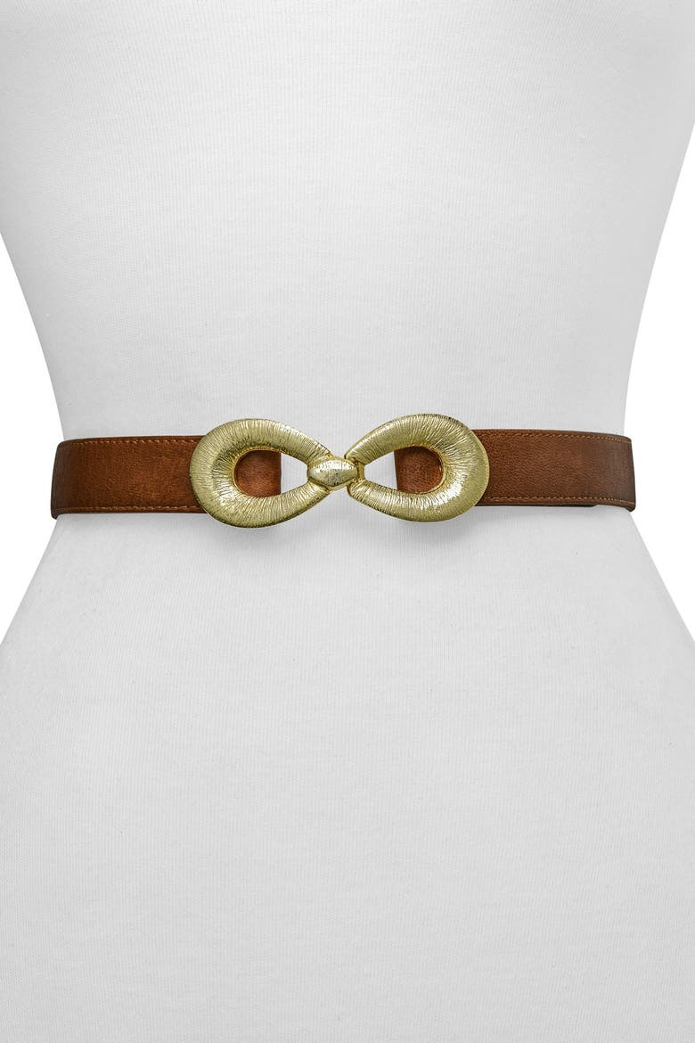 Milan Leather Belt, Main, color, BROWN