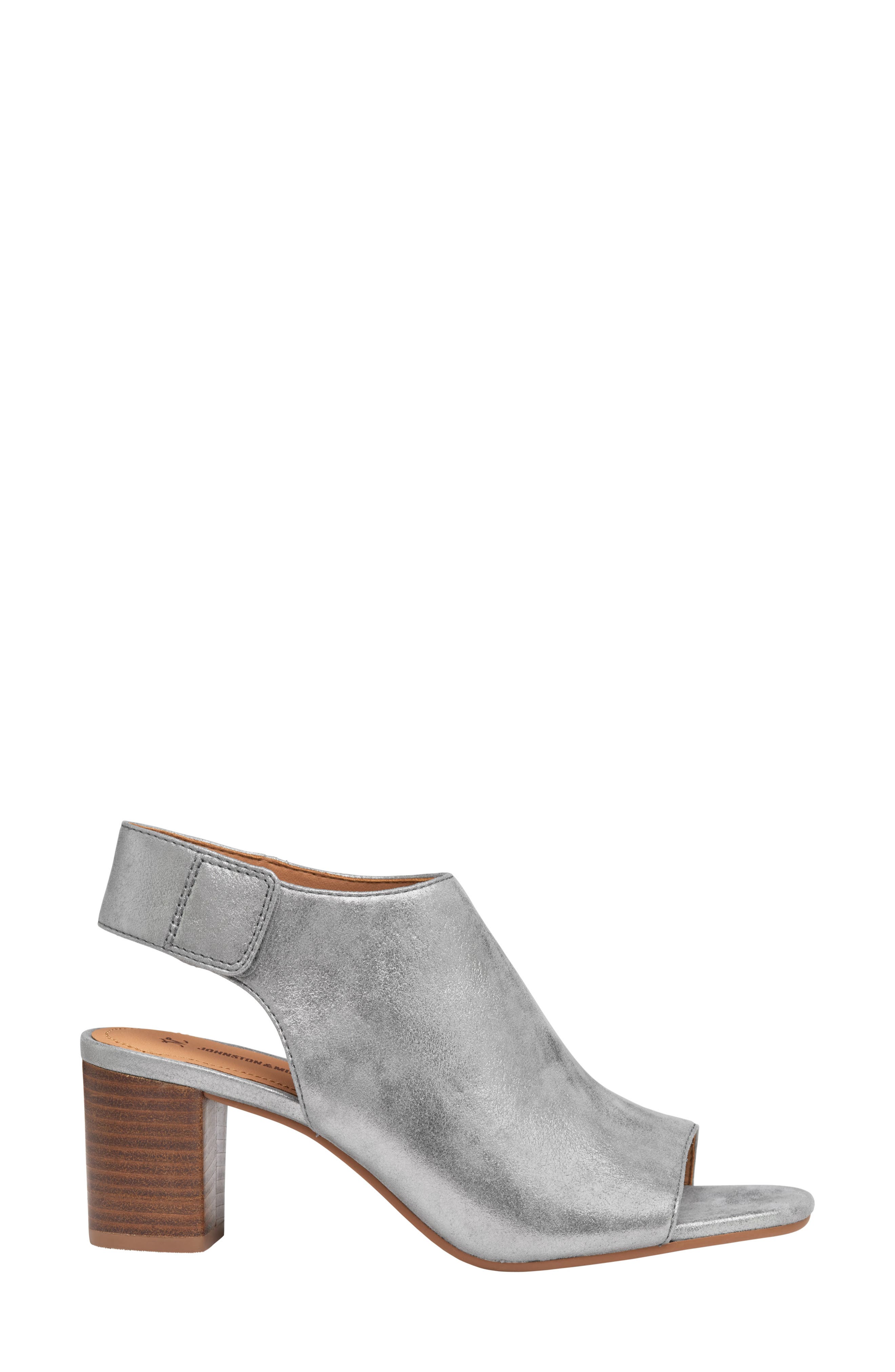 Evelyn Open Toe Sandal Bootie, Alternate, color, PEWTER METALLIC KID SUEDE