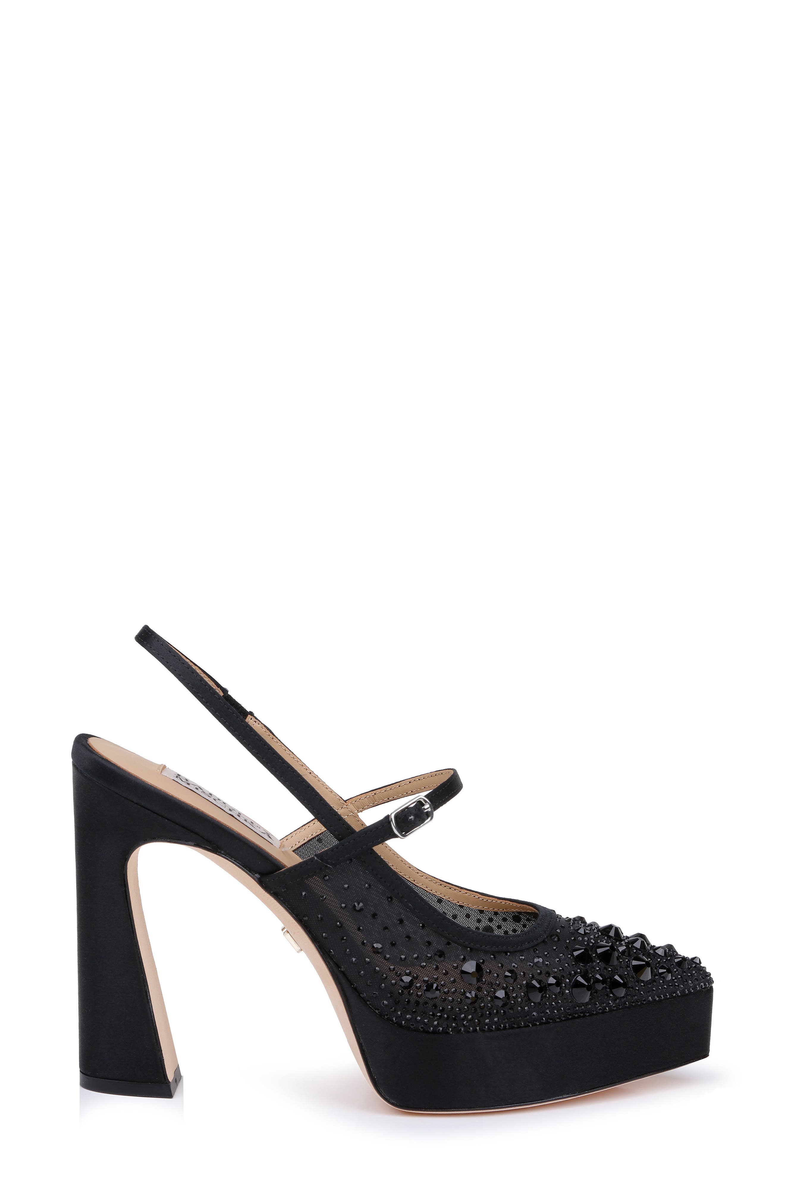Rhylee Slingback Platform Pump, Alternate, color, BLACKSATIN