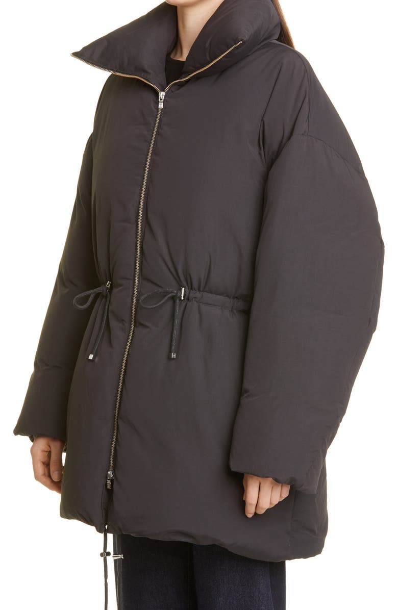 TOTEME Drawstring Oversize Recycled Nylon Down Jacket, Alternate, color, 