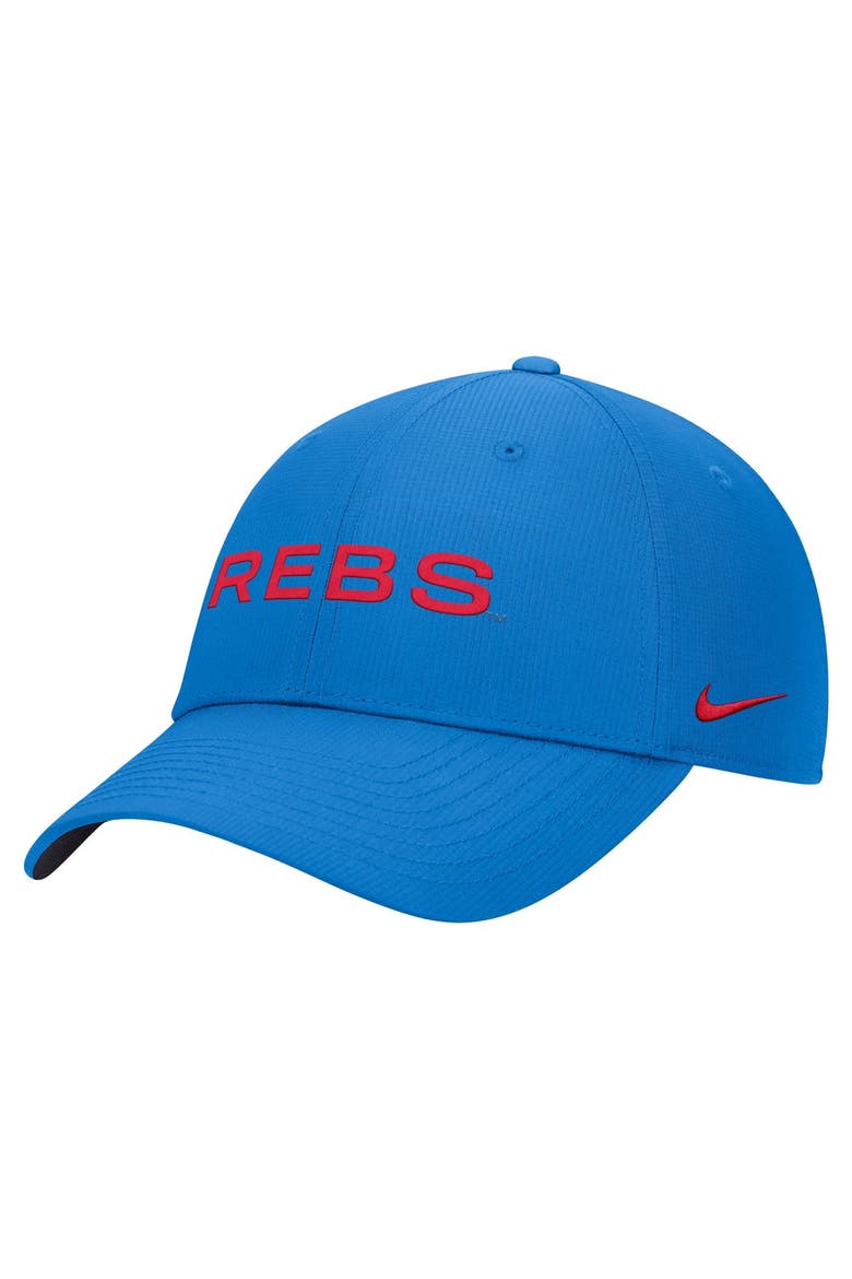 Men's Nike Blue Ole Miss Rebels 2026 Sideline Ripstop Dri-FIT Adjustable Hat, Main, color, Blue