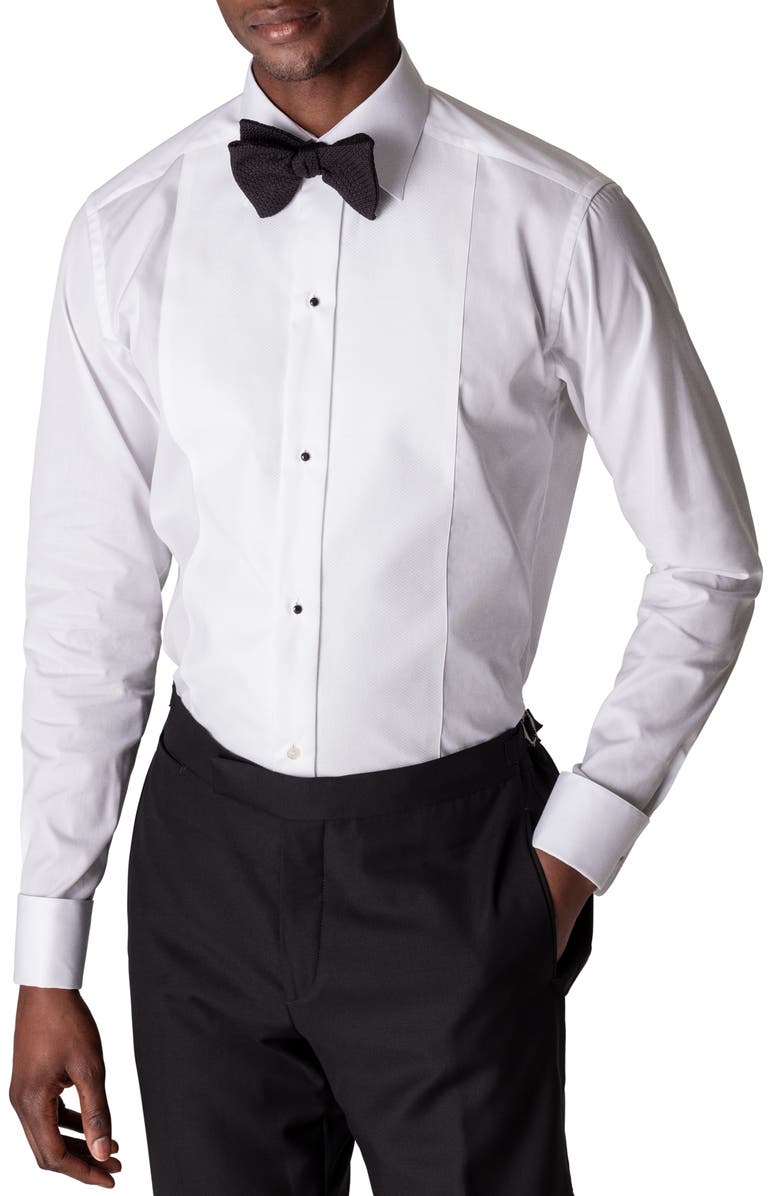 Eton Classic Fit Piqué Tuxedo Shirt, Main, color, 
