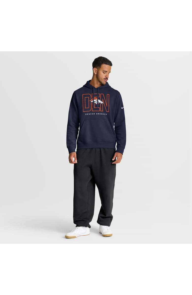 Nike Men's Nike Navy Denver Broncos Busted Play Club Fleece Pullover Hoodie, Alternate, color, Navy