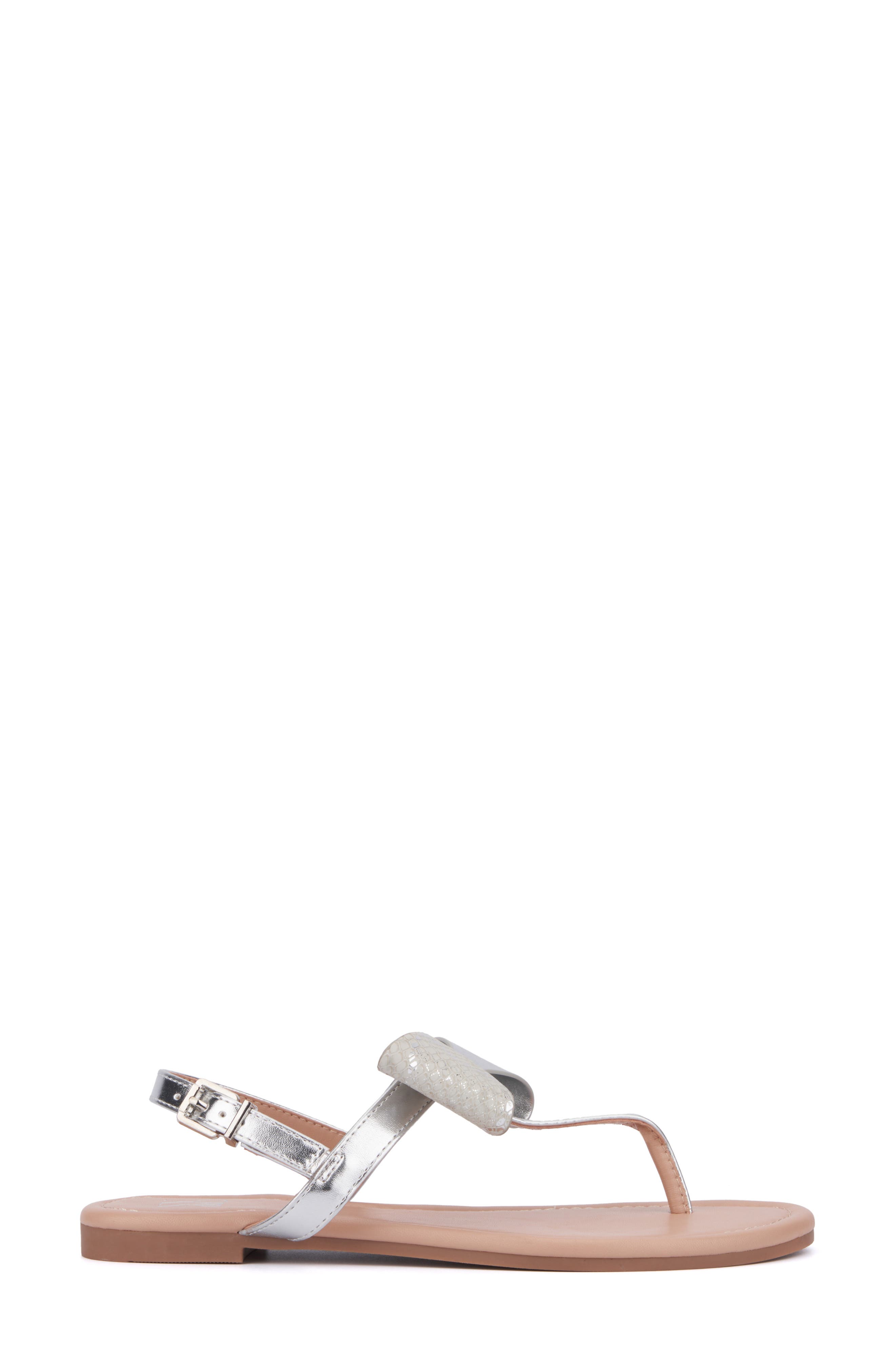 NEW YORK AND COMPANY Abril Thong Sandal, Alternate, color, Silver Combo