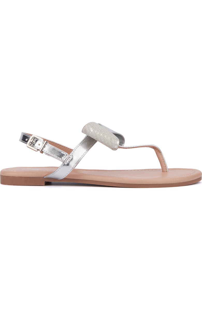 NEW YORK AND COMPANY Abril Thong Sandal, Alternate, color, Silver Combo