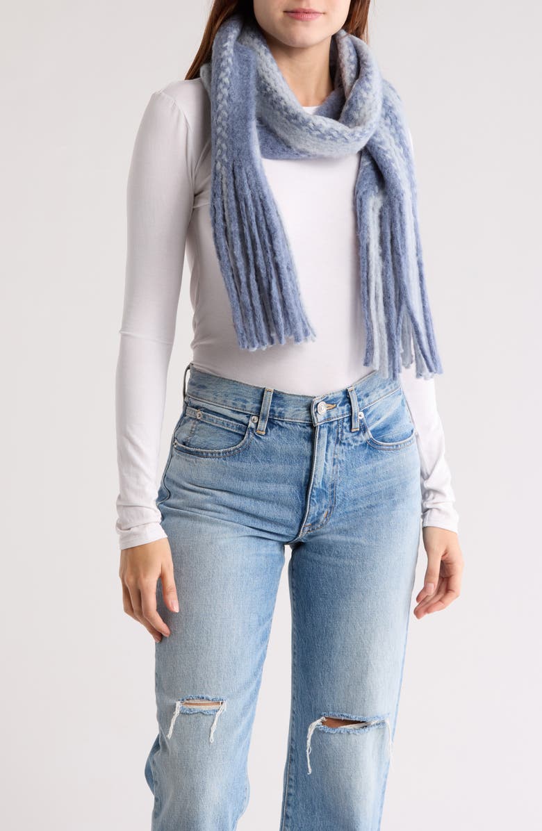 La Fiorentina Plush Scarf, Main, color, Blue