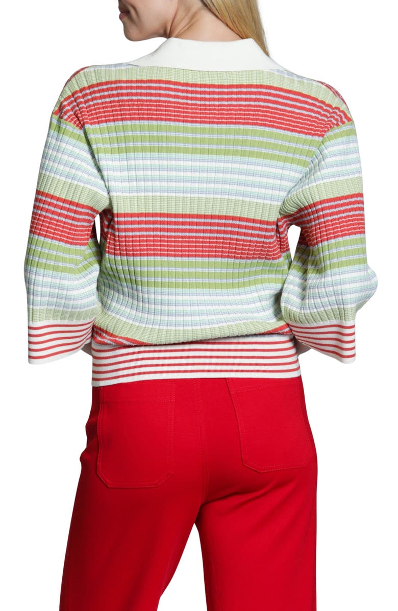 APNY Ribbed Stripe Polo, Alternate, color, Olive Multi