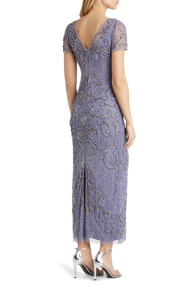 Beaded Mesh Column Gown, Alternate, color, VIOLET 532