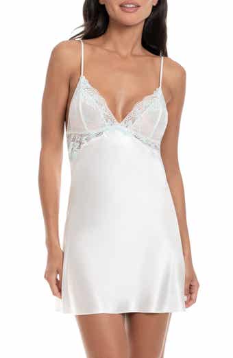 Lillie Lace Trim Satin Chemise