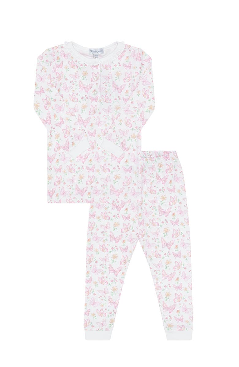 Nellapima Butterflies Print Pajama - Baby, Main, color, Pink