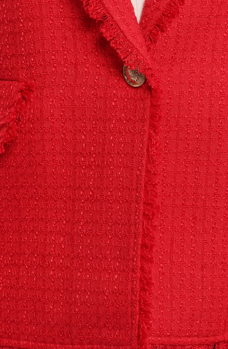 Petal & Pup Simona Tweed Blazer, Alternate, color, Red