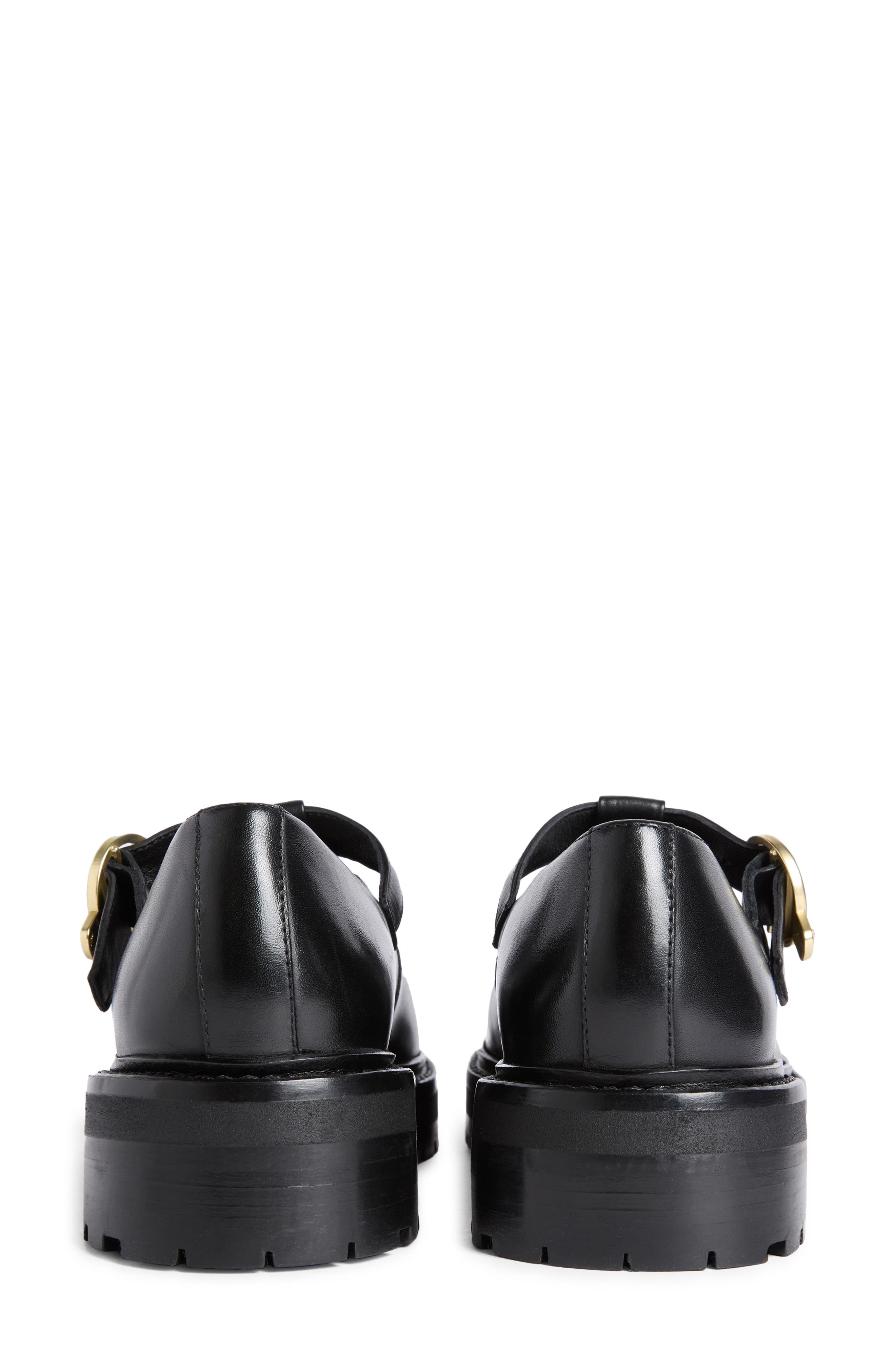 Ryton Mary Jane Leather Flat, Alternate, color, BLACK