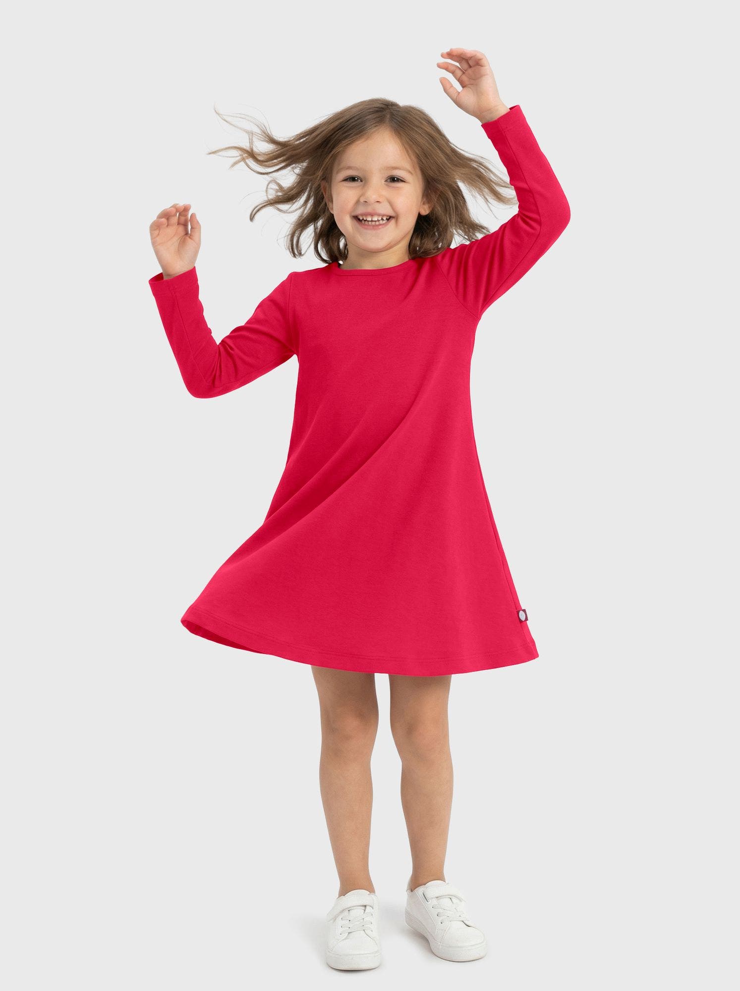 CITY THREADS Girl's Soft 100% Cotton Baby Rib Long Sleeve Dress | Nordstrom