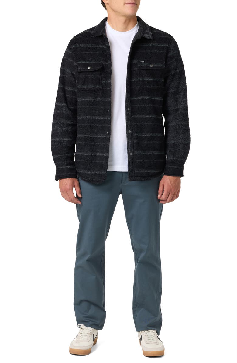 O'Neill Glacier Fleece Snap-Up Overshirt, Alternate, color, Black