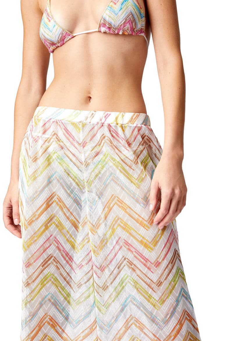 Printed Tulle Cover-up Palazzo Trousers, Alternate, color, Multicoloured