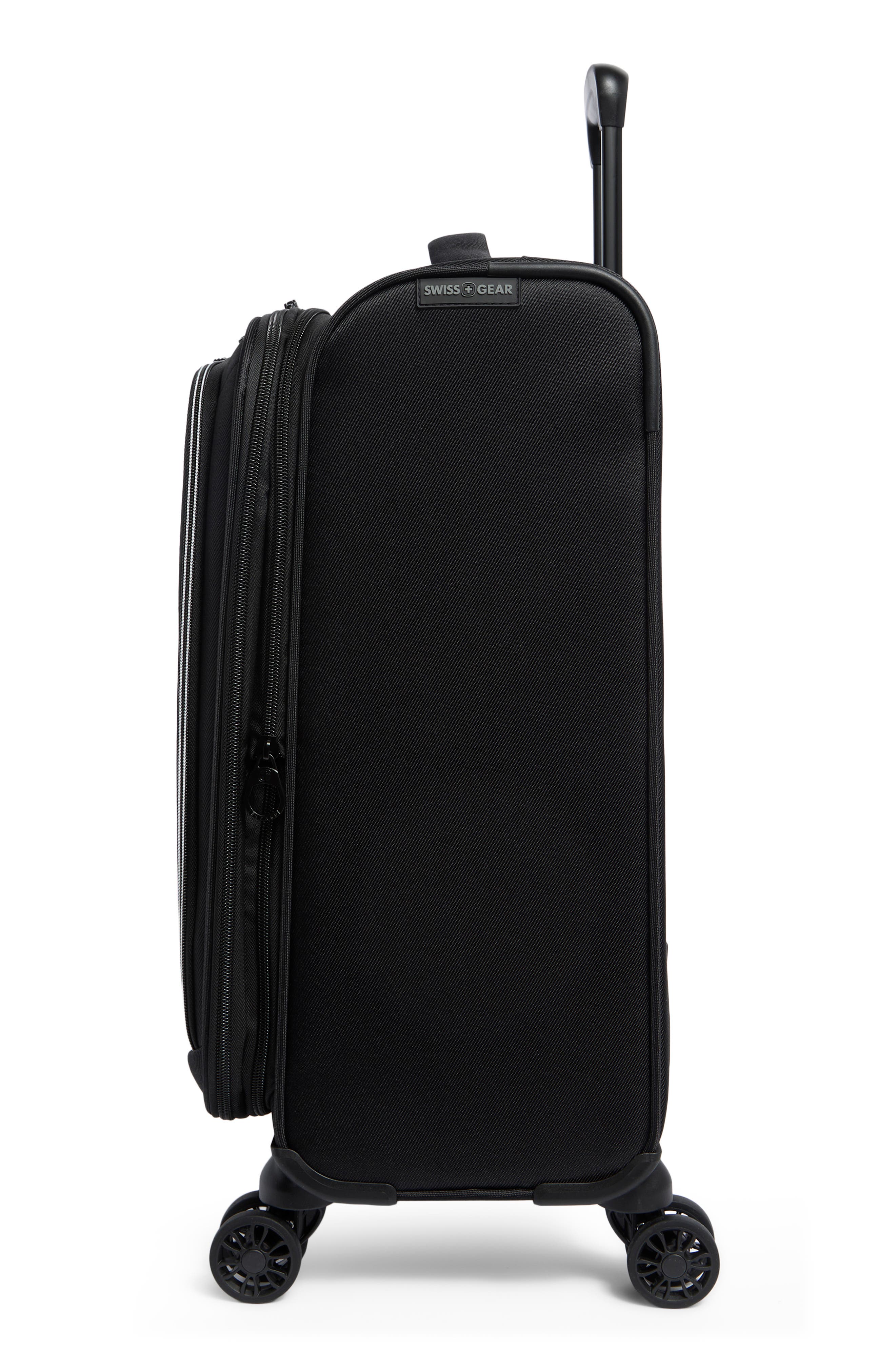 SWISSGEAR 19-Inch Softside Spinner Carry-On Luggage, Alternate, color, Black