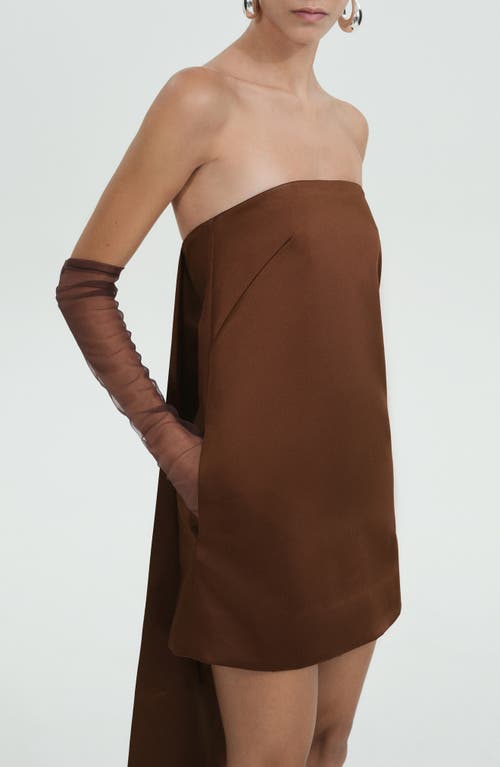 Mango Convertible Satin Minidress In Brown