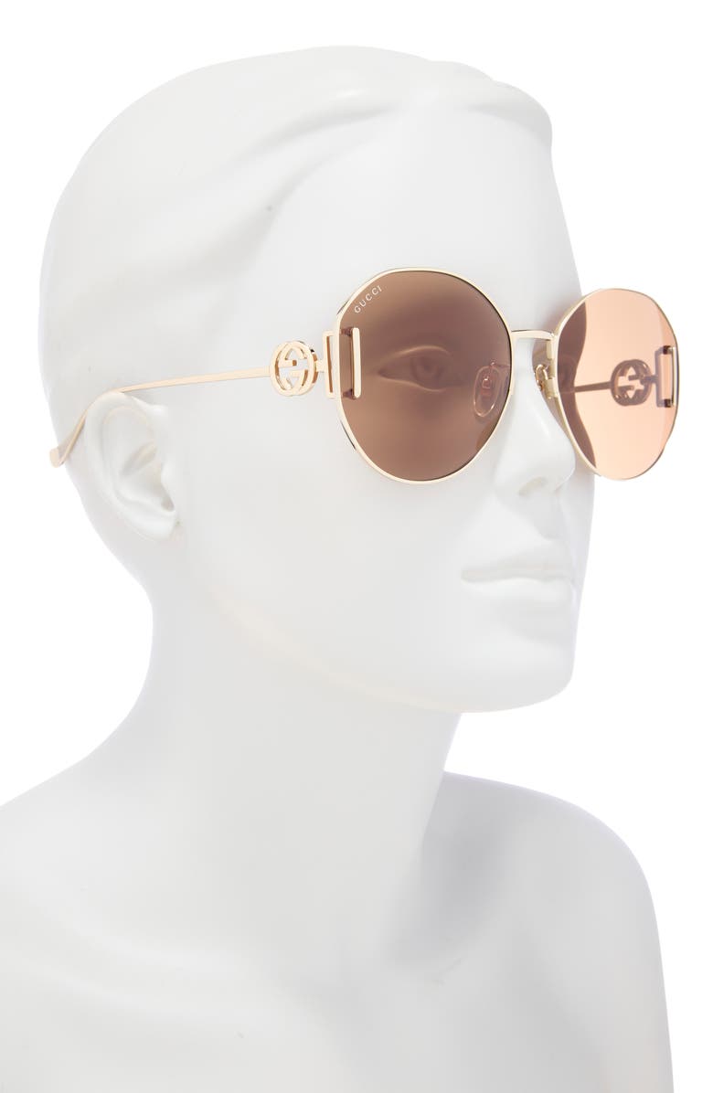 Gucci 63mm Round Sunglasses, Alternate, color,