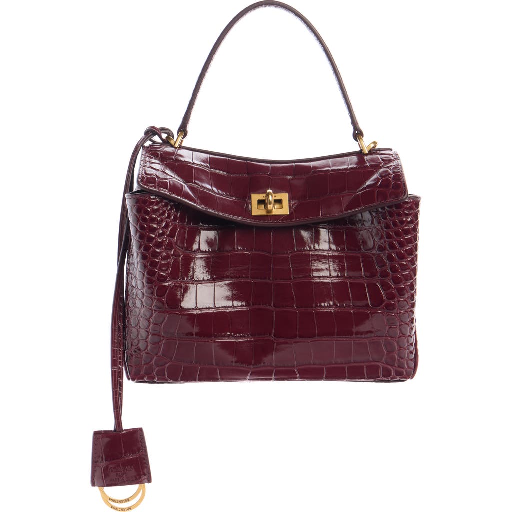 Balenciaga Mini Rodeo Croc Embossed Leather Top Handle Bag