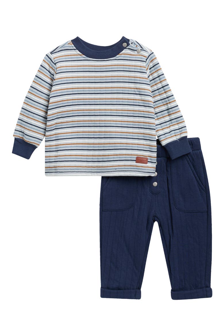Quilted Top & Joggers Set, Main, color, DUSTY BLUE