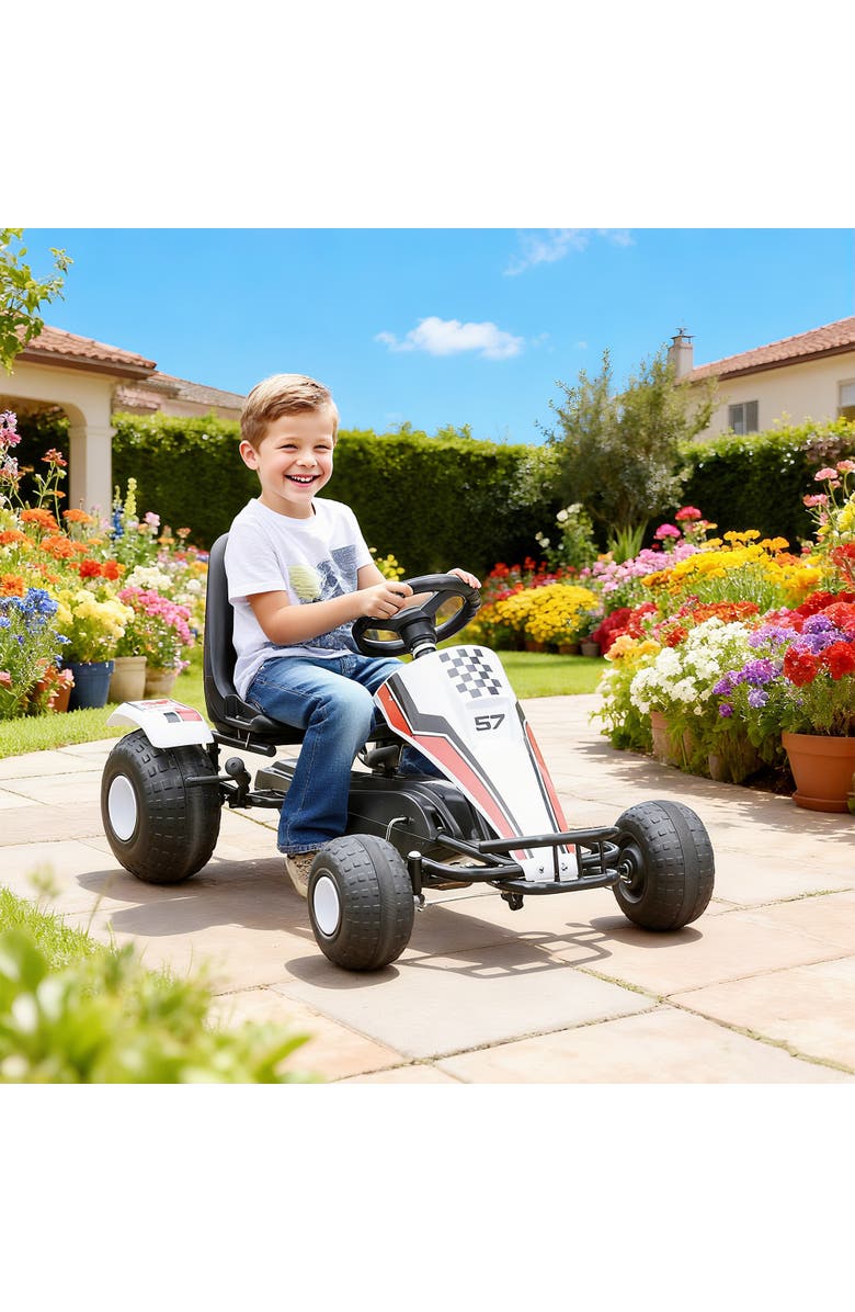 Aosom Kids Pedal Go Kart, Racing Style, Alternate, color, 