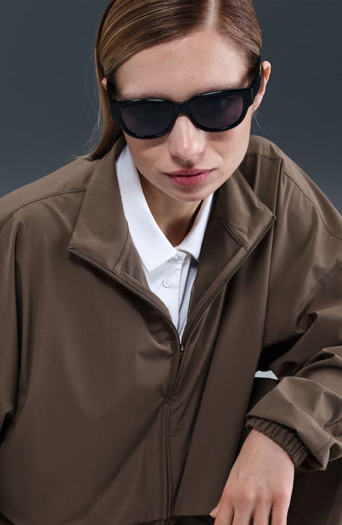 Nike Dri-fit Oversize Zip Jacket In Brown