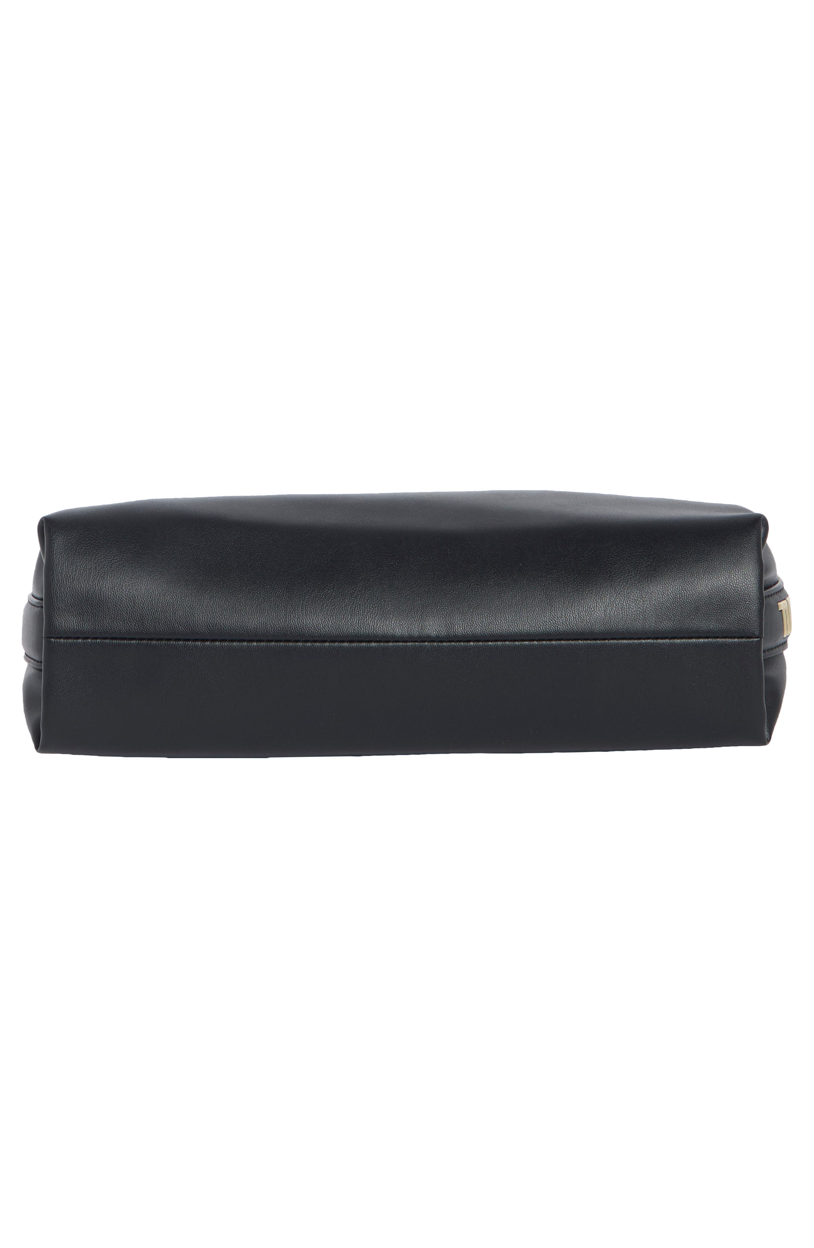 Faux Leather Top Handle Shoulder Bag, Alternate, color, BLACK
