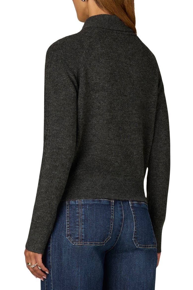 Tie Neck Sweater, Alternate, color, CHARCOAL