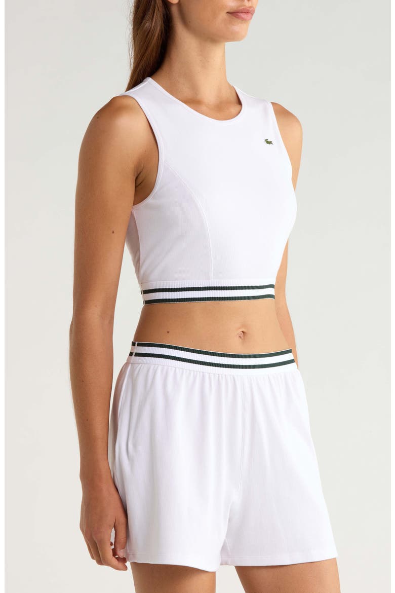 Ribbed Cotton Blend Tank, Alternate, color, BLANC