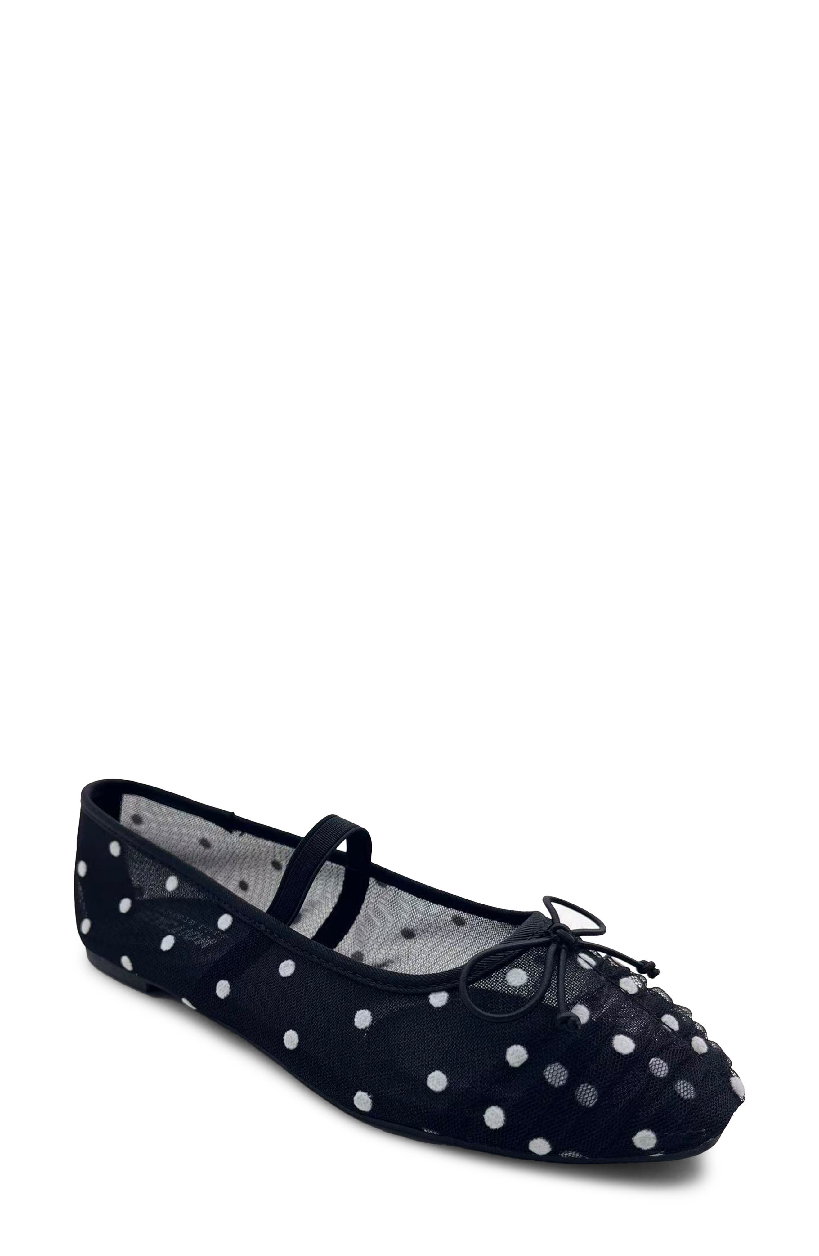 BLACK POLKA DOT MESH