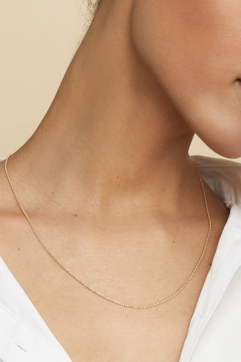 14K Gold Shimmer Adjustable Chain, Alternate, color, White Gold