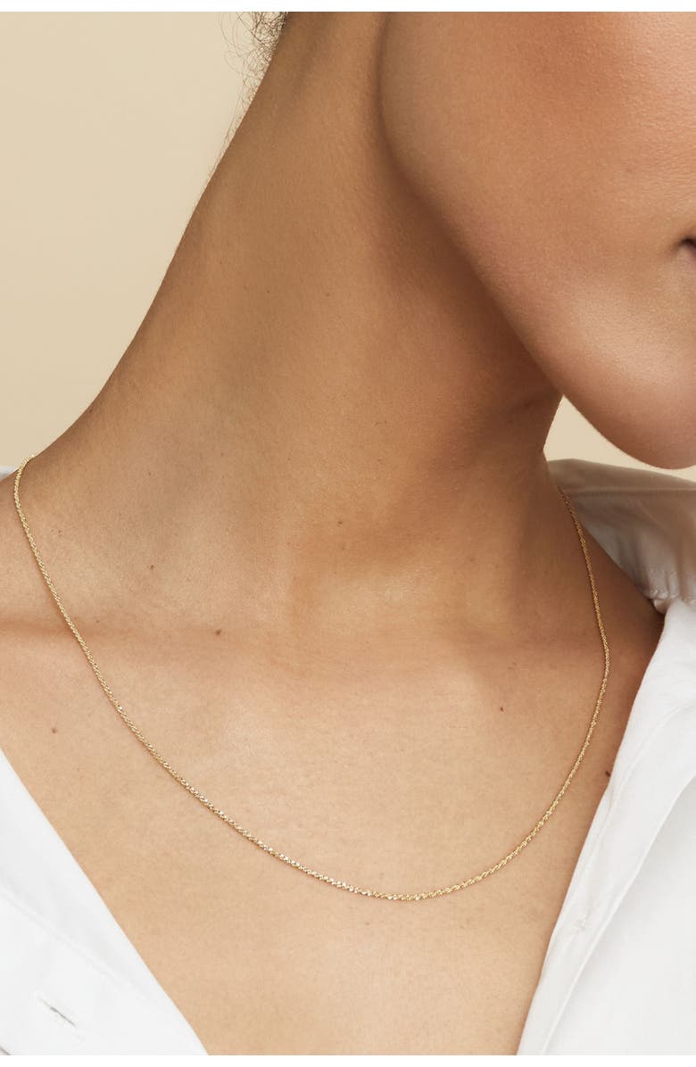 Oradina 14K Gold Shimmer Adjustable Chain, Alternate, color, White Gold