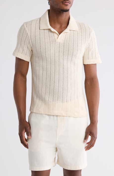 DENIM AND FLOWER Textured Zip Polo | Nordstromrack DENIM AND FLOWER Textured Zip Polo | Nordstromrack