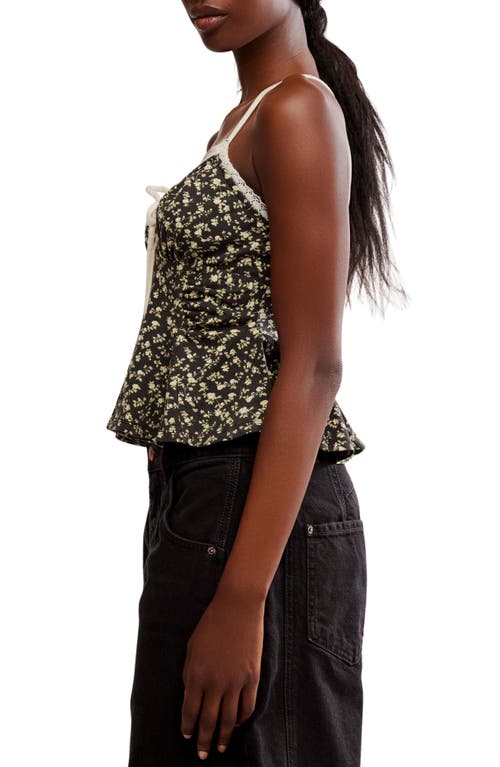 Shop Free People Sammi Floral Camisole In Washed Black Combo