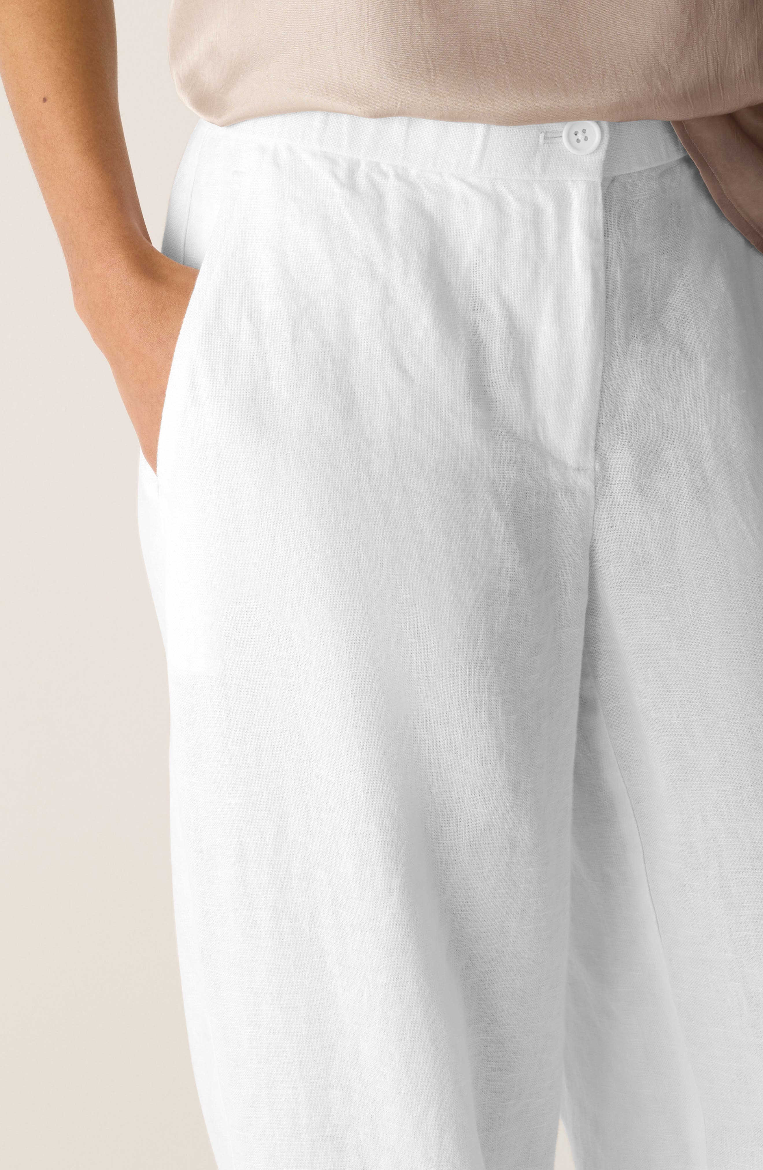 Eileen Fisher Straight Leg Linen Pants (Women) | Nordstromrack